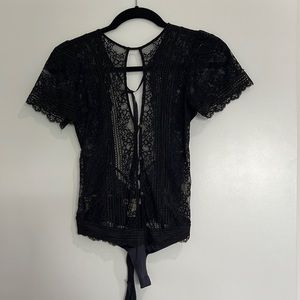 For Love & Lemons Sheer Lace Bodysuit